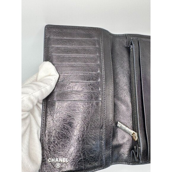 Chanel Black Quilted Leather CC Logo Wallet With Card Slots COA‎ - Picture 6 of 16